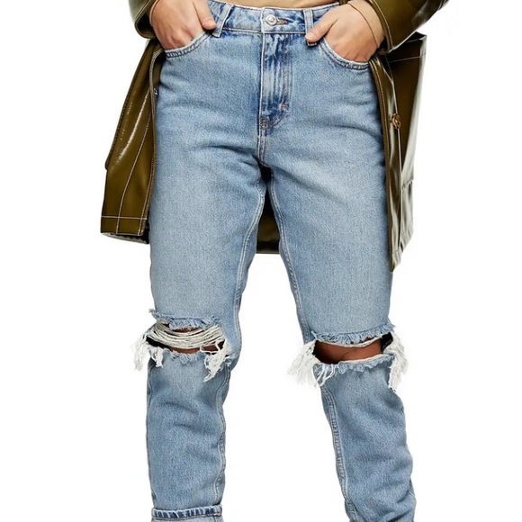 Size 3 Topshop Double Ripped Mom Jeans 